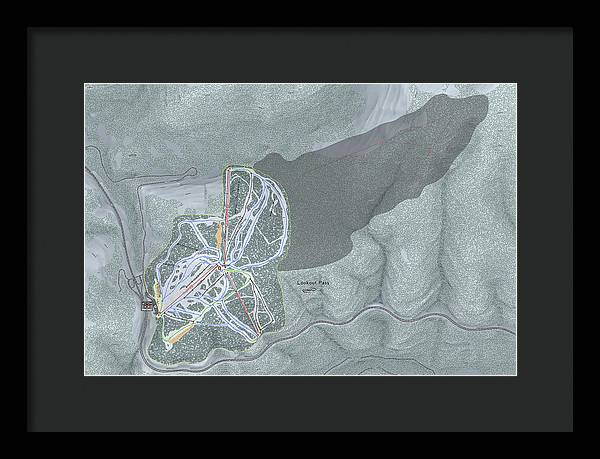 Lookout Pass Ski Trail Map - Framed Print - Powderaddicts
