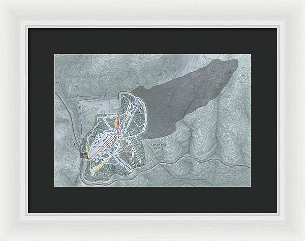 Lookout Pass Ski Trail Map - Framed Print - Powderaddicts