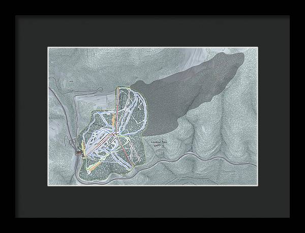 Lookout Pass Ski Trail Map - Framed Print - Powderaddicts