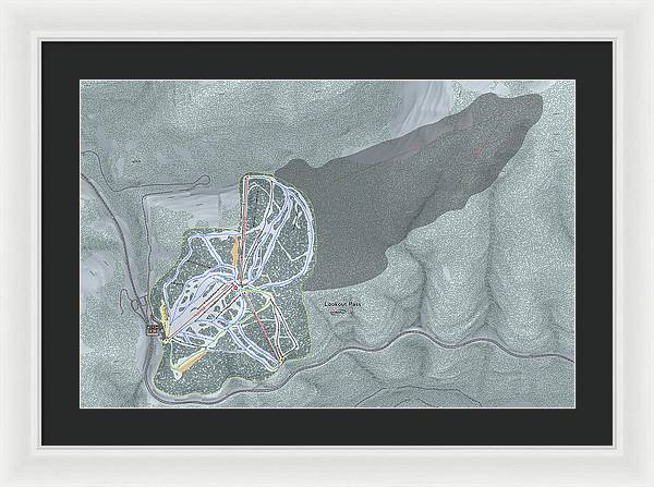 Lookout Pass Ski Trail Map - Framed Print - Powderaddicts