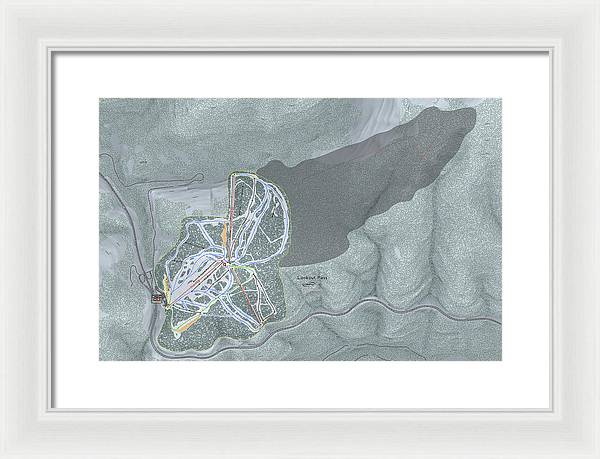Lookout Pass Ski Trail Map - Framed Print - Powderaddicts