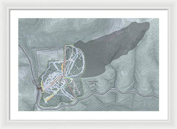 Lookout Pass Ski Trail Map - Framed Print - Powderaddicts