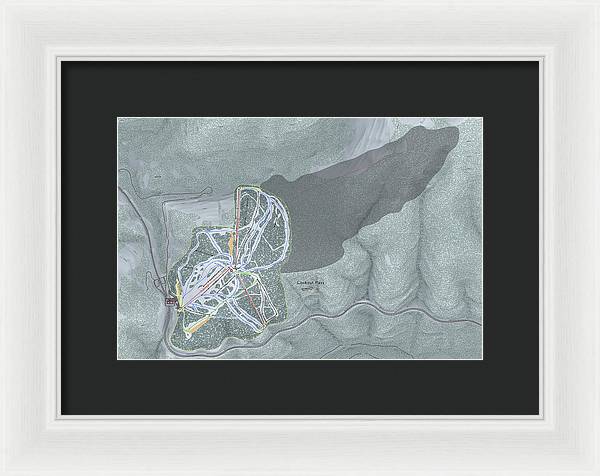 Lookout Pass Ski Trail Map - Framed Print - Powderaddicts
