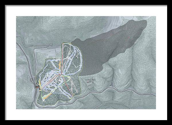 Lookout Pass Ski Trail Map - Framed Print - Powderaddicts