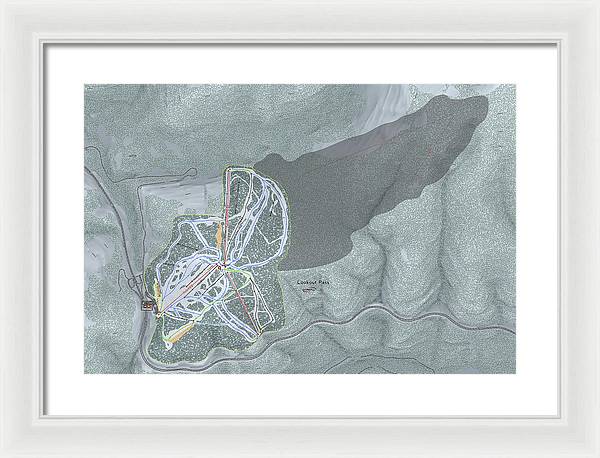 Lookout Pass Ski Trail Map - Framed Print - Powderaddicts