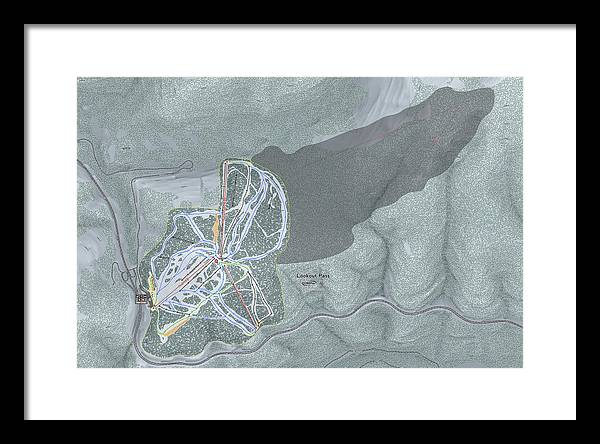 Lookout Pass Ski Trail Map - Framed Print - Powderaddicts