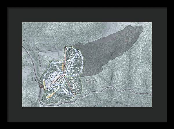 Lookout Pass Ski Trail Map - Framed Print - Powderaddicts