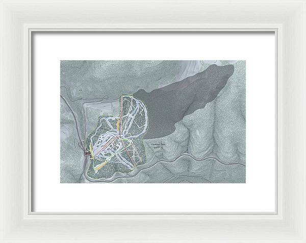 Lookout Pass Ski Trail Map - Framed Print - Powderaddicts