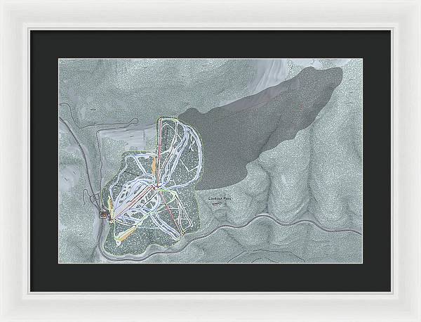 Lookout Pass Ski Trail Map - Framed Print - Powderaddicts