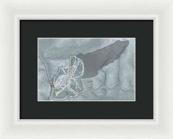 Lookout Pass Ski Trail Map - Framed Print - Powderaddicts