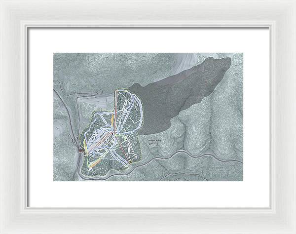 Lookout Pass Ski Trail Map - Framed Print - Powderaddicts