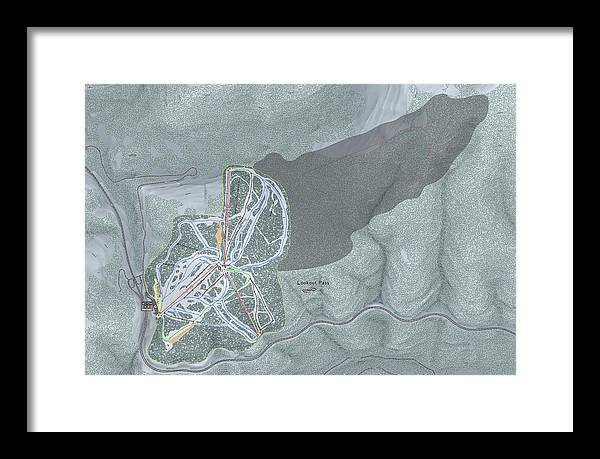 Lookout Pass Ski Trail Map - Framed Print - Powderaddicts