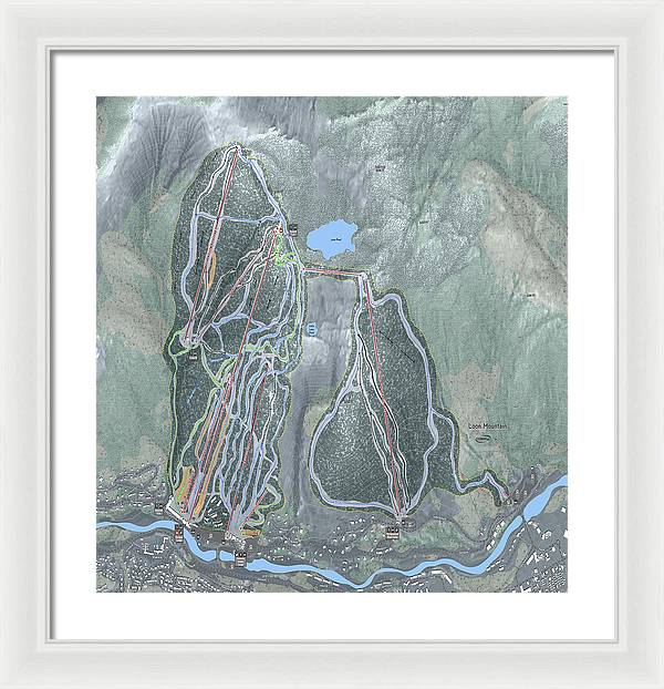 Loon Mountain Ski Trail Map - Framed Print - Powderaddicts