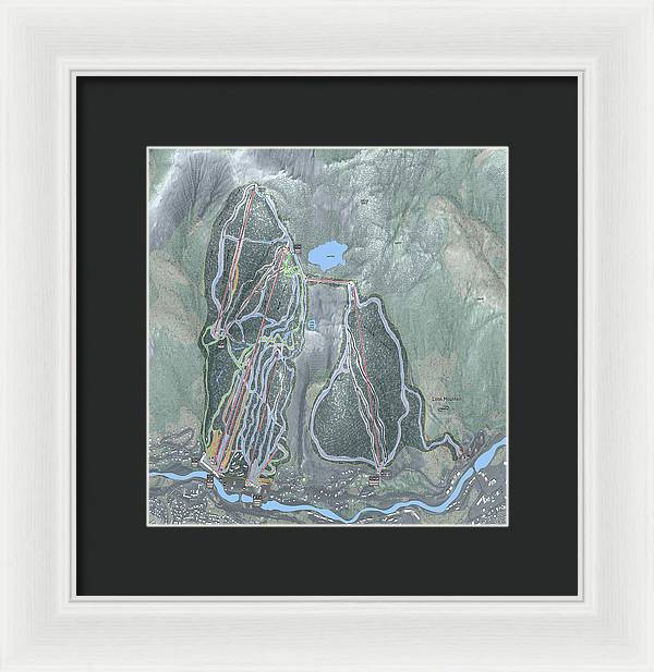 Loon Mountain Ski Trail Map - Framed Print - Powderaddicts