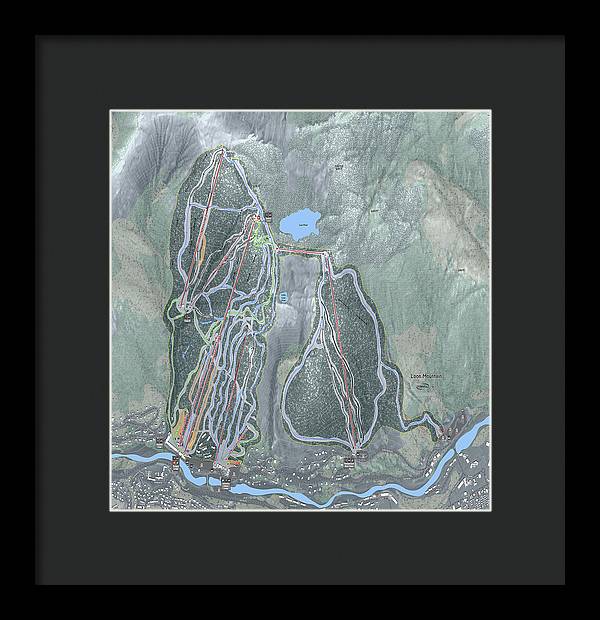 Loon Mountain Ski Trail Map - Framed Print - Powderaddicts