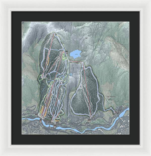 Loon Mountain Ski Trail Map - Framed Print - Powderaddicts