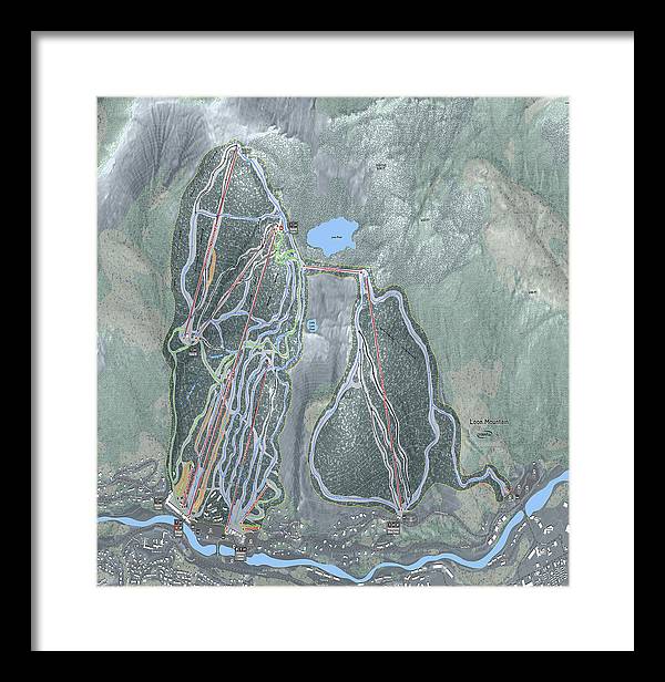 Loon Mountain Ski Trail Map - Framed Print - Powderaddicts
