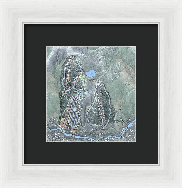 Loon Mountain Ski Trail Map - Framed Print - Powderaddicts