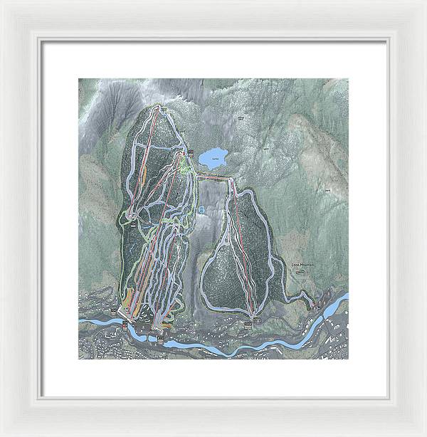 Loon Mountain Ski Trail Map - Framed Print - Powderaddicts