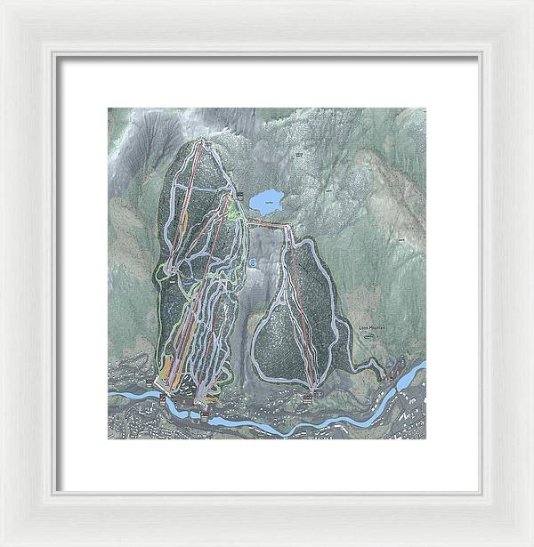 Loon Mountain Ski Trail Map - Framed Print - Powderaddicts