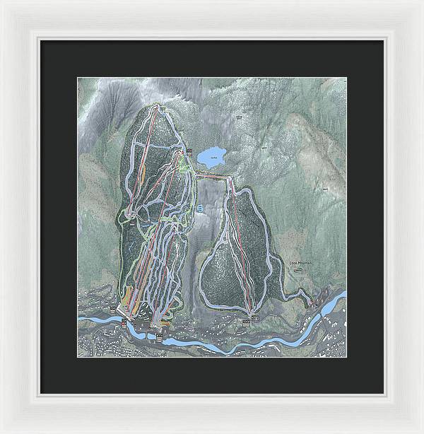 Loon Mountain Ski Trail Map - Framed Print - Powderaddicts