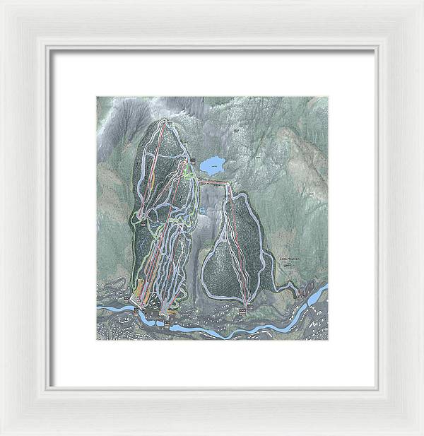 Loon Mountain Ski Trail Map - Framed Print - Powderaddicts