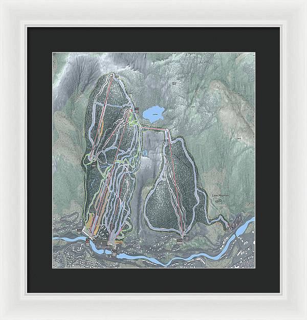 Loon Mountain Ski Trail Map - Framed Print - Powderaddicts