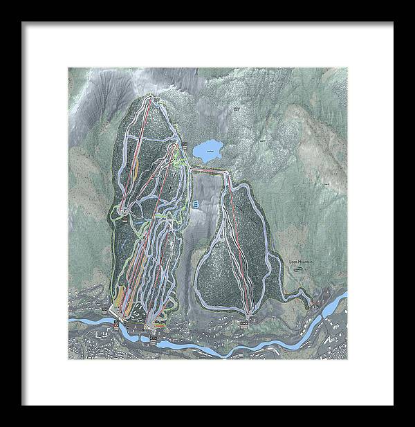 Loon Mountain Ski Trail Map - Framed Print - Powderaddicts