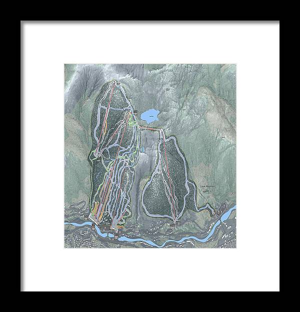 Loon Mountain Ski Trail Map - Framed Print - Powderaddicts