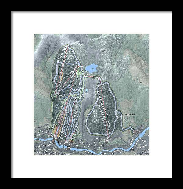 Loon Mountain Ski Trail Map - Framed Print - Powderaddicts
