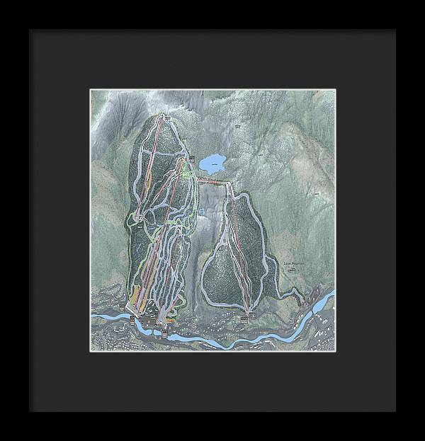 Loon Mountain Ski Trail Map - Framed Print - Powderaddicts