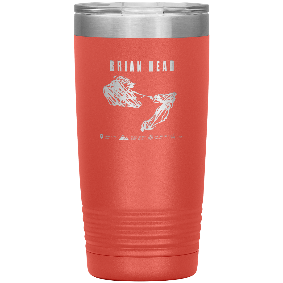 Brian Head,Utah Ski Trail Map 20oz Tumbler - Powderaddicts