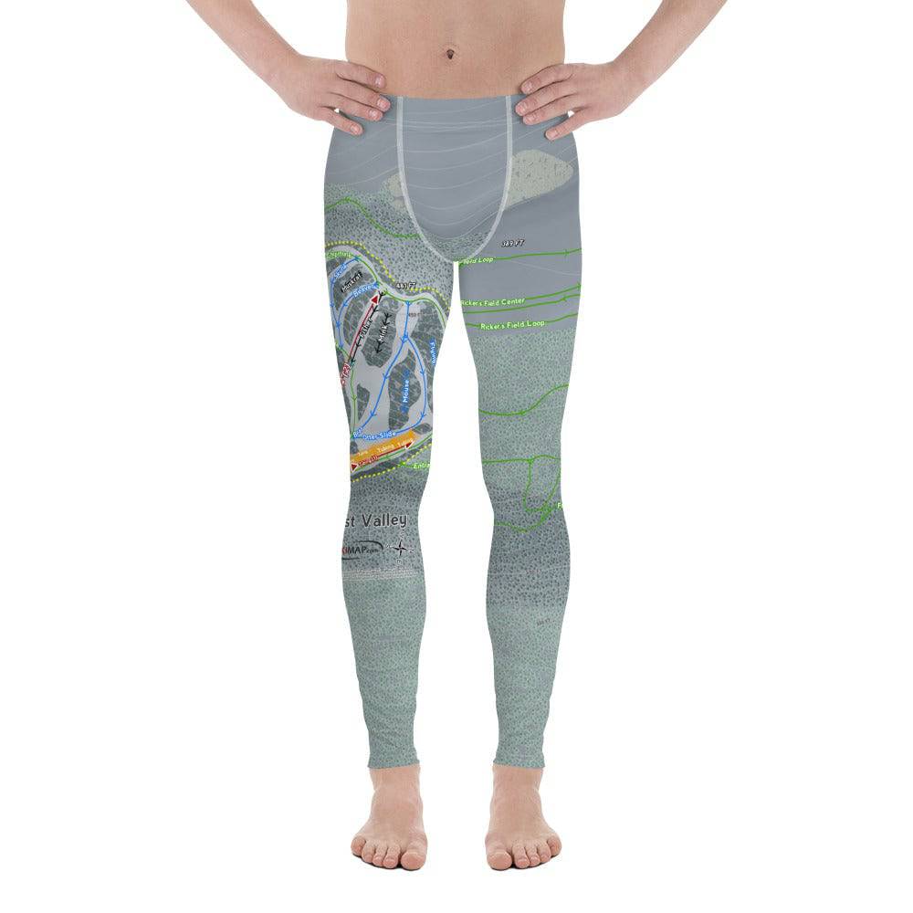 Lost Valley, Maine Ski Trail Map Men&#39;s Base Layer Bottom - Powderaddicts