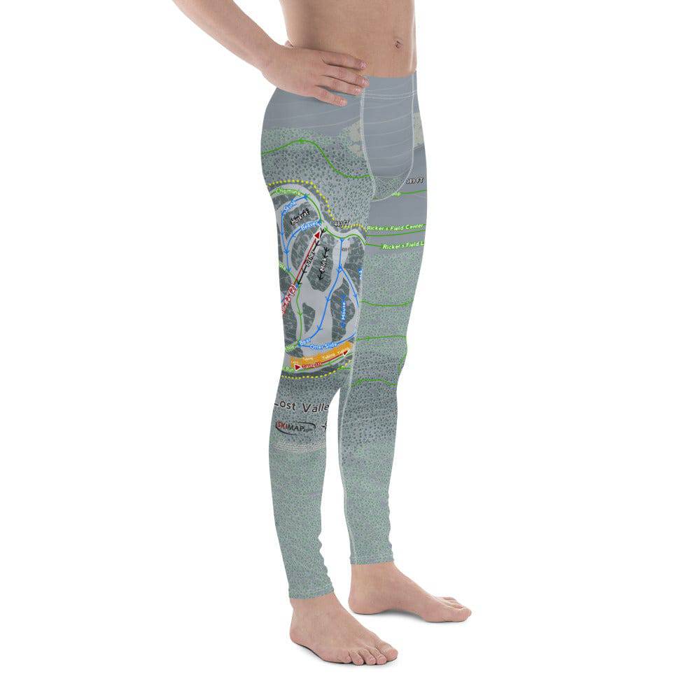 Lost Valley, Maine Ski Trail Map Men's Base Layer Bottom - Powderaddicts