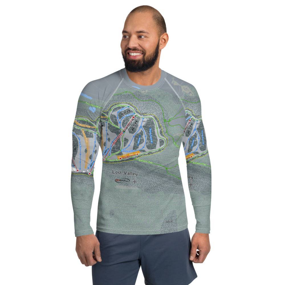 Lost Valley, Maine Ski Trail Map Men's Base Layer Top
