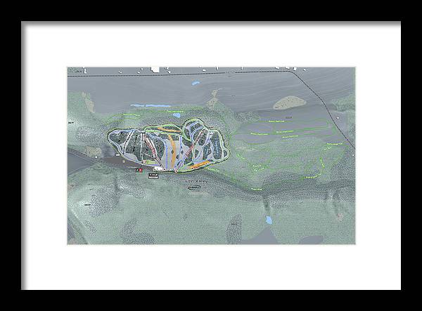 Lost Valley Ski Trail Map - Framed Print - Powderaddicts