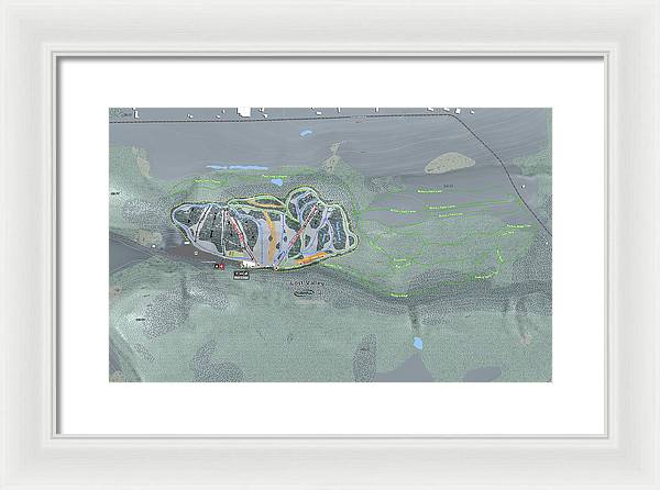 Lost Valley Ski Trail Map - Framed Print - Powderaddicts