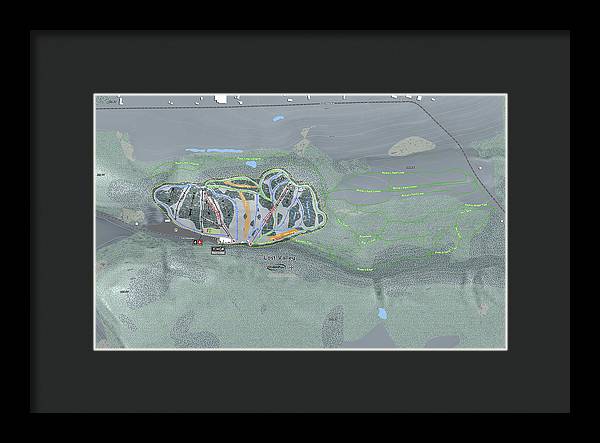 Lost Valley Ski Trail Map - Framed Print - Powderaddicts