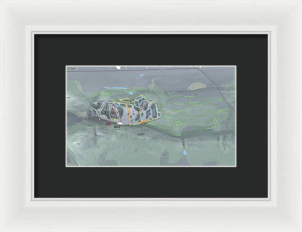Lost Valley Ski Trail Map - Framed Print - Powderaddicts