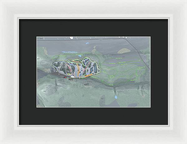 Lost Valley Ski Trail Map - Framed Print - Powderaddicts