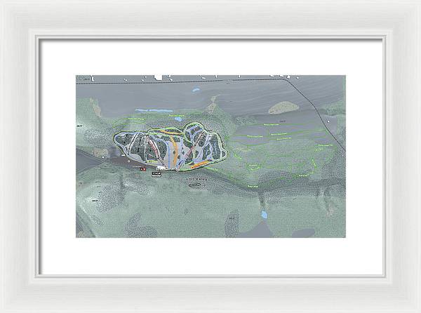 Lost Valley Ski Trail Map - Framed Print - Powderaddicts