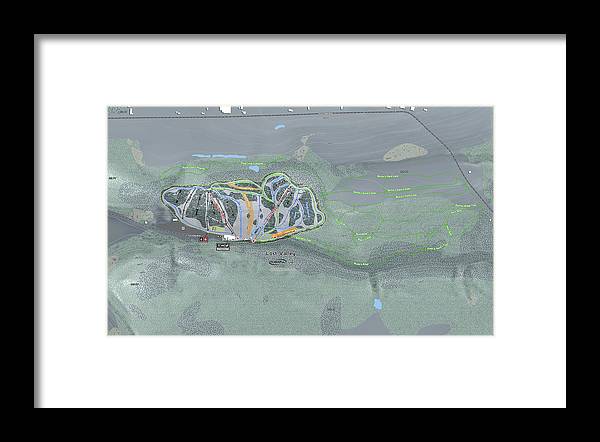 Lost Valley Ski Trail Map - Framed Print - Powderaddicts