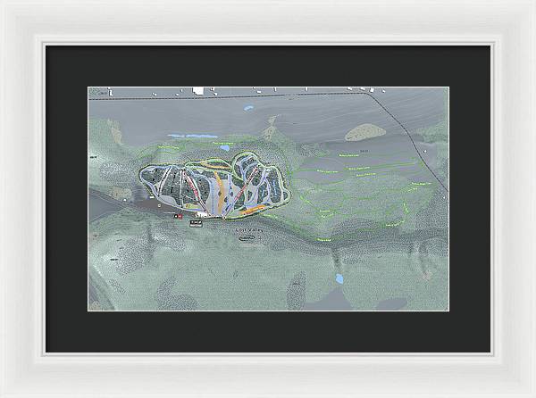 Lost Valley Ski Trail Map - Framed Print - Powderaddicts