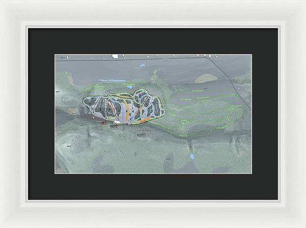 Lost Valley Ski Trail Map - Framed Print - Powderaddicts