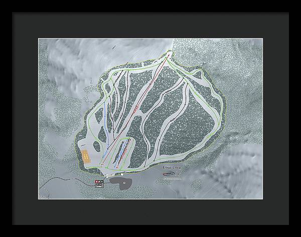 Loup Loup Ski Trail Map - Framed Print - Powderaddicts