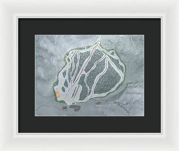 Loup Loup Ski Trail Map - Framed Print - Powderaddicts