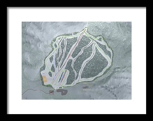 Loup Loup Ski Trail Map - Framed Print - Powderaddicts