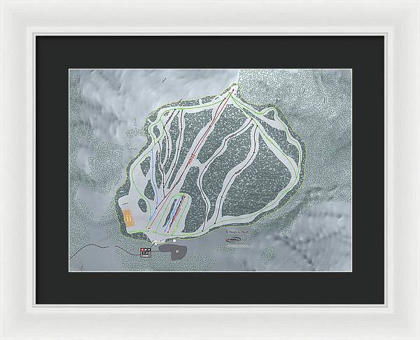 Loup Loup Ski Trail Map - Framed Print - Powderaddicts