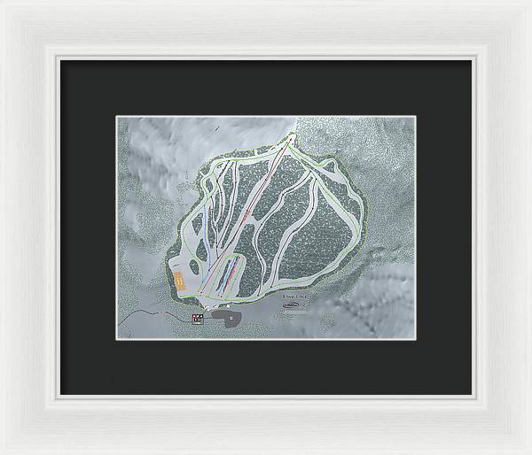 Loup Loup Ski Trail Map - Framed Print - Powderaddicts