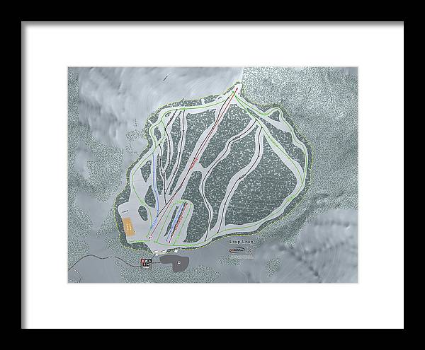 Loup Loup Ski Trail Map - Framed Print - Powderaddicts
